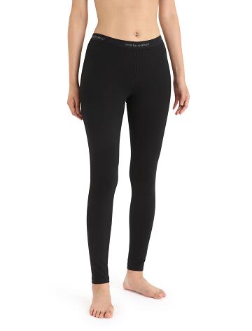 Base Layers Icebreaker Merino 200 Oasis Thermal Leggings Damskie Czarne | PL 1028WNBY